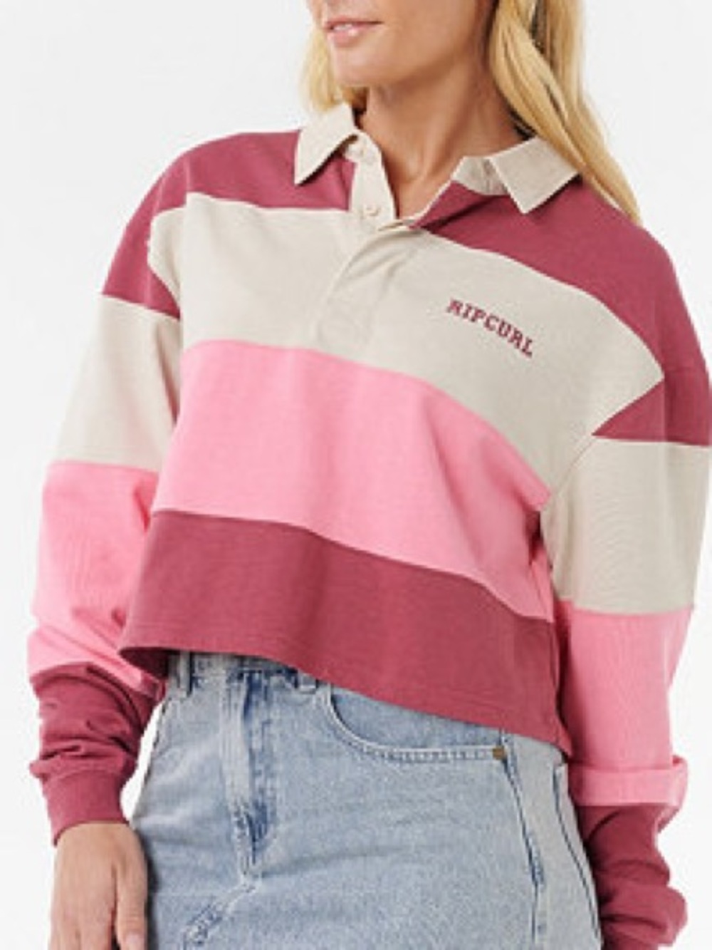 NWT Rip Curl Women's Keepsakes Collar Rugby Top.
